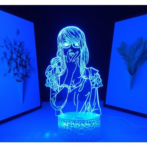 Tokyo Ghoul Anime Figure Rize Kamishiro 3D Lamp for Cool Birthday Gift Bedroom Decor Nightlight LED Night Light Dropshipping