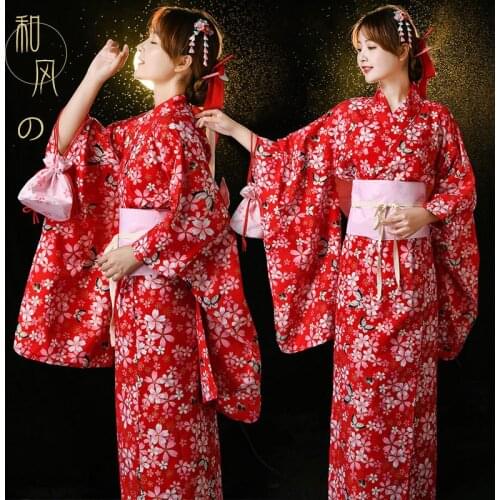 Japanese Women Evening Party Dress Traditional Yukata Kimono Gown Classic Geisha Cosplay Costumes Asian Lady Dancing Robe Gowns