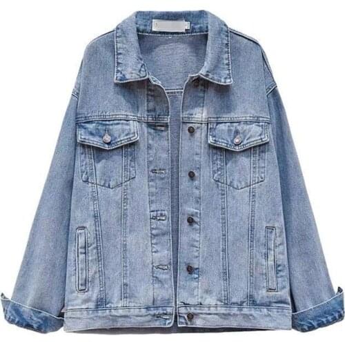 2020 Spring And Autumn New Coat Female Mid-length Couple Light Denim Jacket Women Loose Top Fashion Wild Womens Clothing