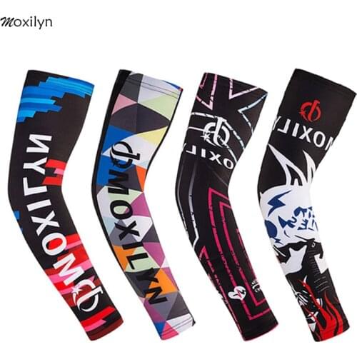 1 Pair Breathable Quick Dry UV Protection Running Arm Sleeves Basketball Elbow Pad Fitness Armguards Sports Cycling Arm Warmers