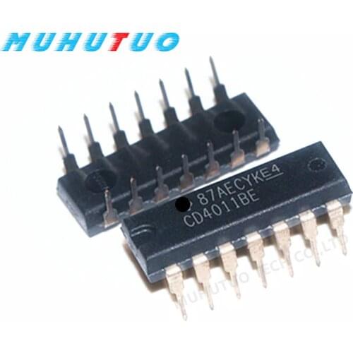 10PCS CD4011BE DIP14 is directly inserted into 4-way 2-input and non-gate logic chips
