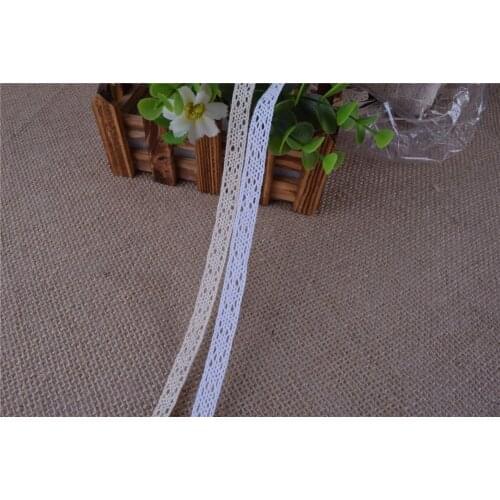 100Yards cheap beige color Cotton Lace Crochet Ribbon lace wholesale width 10mm .Lace Trim Edging Wedding