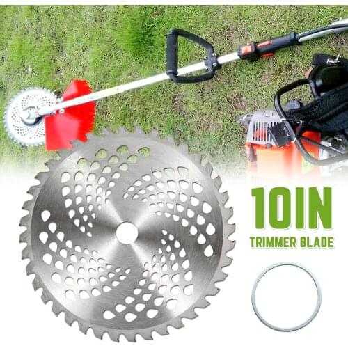 2PCS 10inch 40 Teeth Brush Cutter Blade Lawn Mower Cutter Replacement Circular Saw Blade For Cutting Grass Tree Trimmer Blade