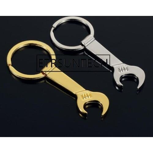 200pcs Silver Gold Metal Wrench Spanner Beer Bottle Opener Key Chain Keyring Gift