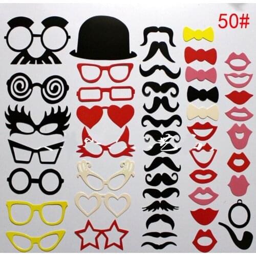 50Pcs/Set Fun Photo Booth Prop Lip Colorful Card On A Stick Wedding Decoration Favor Party Supplies