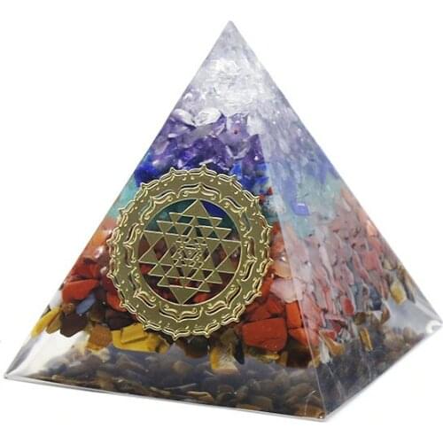 6cm Pyramid Amethyst Peridot Healing Crystal Energy Generator Blanacing Orgonite Pyramide Emf Protection Meditation Yoga Tool