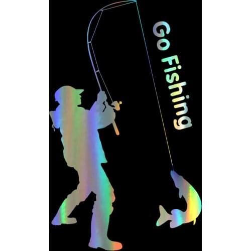 Car Sticker 3D 9.2cm*15.2cm Go Fishing Fashion Decal Funny Sticker On Car Funny Stickers and Decals Vinyl Car Styling