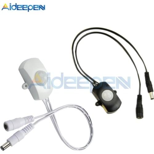 White/Black DC 5-24V 5A PIR Sensor Switch Mini PIR Infrared IR Motion Sensor Detector Switch Module for LED Strip Light 5/12/24V