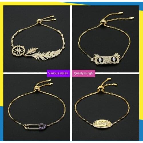 2020 cats eye pin feather dream catcher L0VE pendant bracelet retractable sweet dreamy romantic cute womens brand jewelry