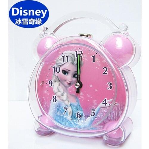 2021 Disney cartoon Snow White children alarm clock Girls bedroom mute luminous Frozen Clock Multi function alarm clock