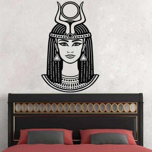 Ancient Egyptian Goddess Wall Sticker Egyptian Queen Vinyl Decals Home Decor Empress Nefertiti Cleopatra Wallpaper Art AZ281