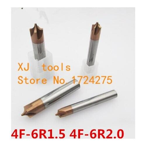 HRC50 4F-6R1.5/6R2.0,4 flute coating R milling cutter Corner Rounding End mills Ball nosed End Mill,dianmeter 6mm