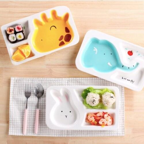 Candy Color Ceramic Kid Divider Bowl Childrens Bowl Home School Food Household Separation Fruit Dessert Dried Fruit Plate