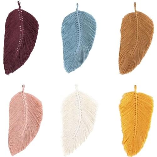 Handmade Tassels Macrame Leaves Tapestry Nordic Style Tapestry Wall Hanging Kids Room Nursery Home Boho Decor,6 Pcs