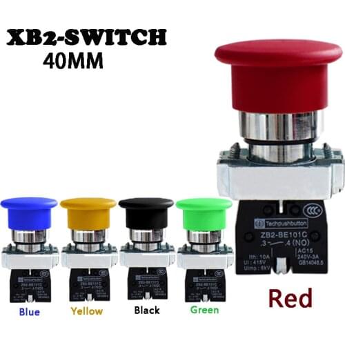 40MM Mushroom Head Button Switch XB2-BC21 XB2-BC31 XB2-BC42 XB2-BC51 XB2-BC61 Self-reduction Button Switch