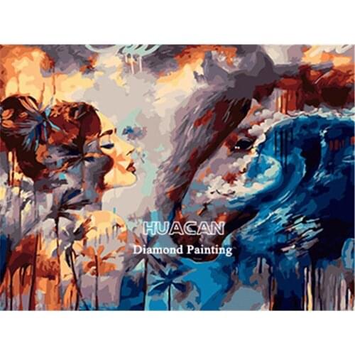 Beauty Wolf Animal Printed Water-Soluble Canvas 11CT Cross-Stitch Full Kit DIY Embroidery DMC Threads Handiwork Wholesale