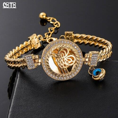 Trendy Crystal Charm Jewelry Turkish Coin Bracelet Islam Woman Man New Religion Fashion Middle East Muslim Bracelet Jewelry Gift