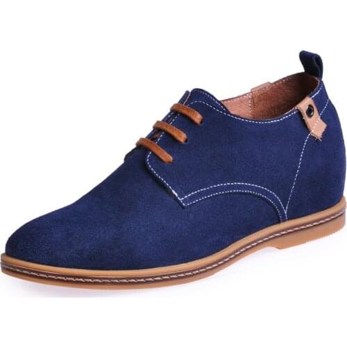 Promotion New Mens Suede Leather Shoes in Height Increased Insole Make Boys Grow Taller 5CM Elevator Shoes