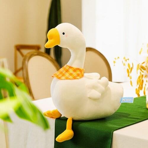 Soft stuffed animal big white goose sleeping cute cartoon stuffed doll a childs birthday present