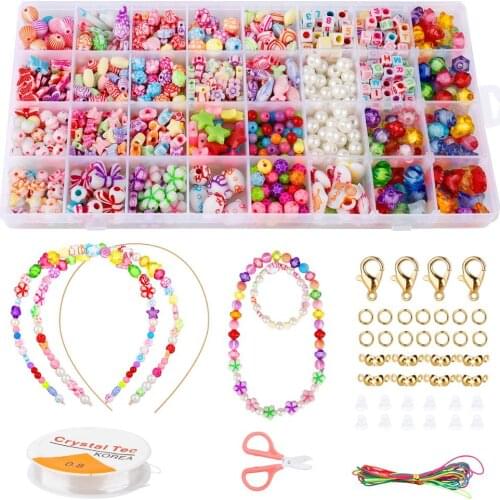 DIY handmade beaded toys and accessories set children creative girls weaving bracelet jewelry making toys education children gif