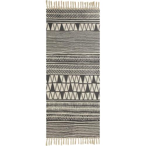 Cotton Linen Area Rugs Set with Tassels Printed Hand Woven Washable Rug/Mat Entryway for Bedroom Kitchen Laundry Room Washabl