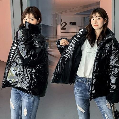 New Winter Glossy Down Parka womens Waterproof Coat Embroidery jackets large size Loose Winter Warm Thick Parka Women Jacket