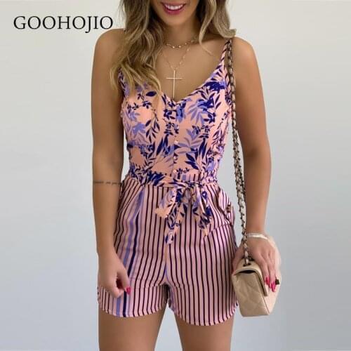 GOOHOJIO 2021 Spring Autumn New Streetwear Casual Rompers Womens Jumpsuit for Ladies Sleeveless High Waist One Piece Suit Women