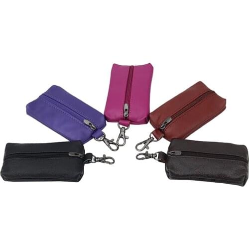 New Arrivals Car Key Case Genuine Leather Men Women Wallets Key Holder Housekeeper Covers Zipper Bag Keychain Cover