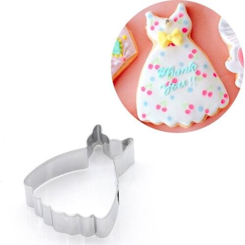 Halter Dress Cookie Cutter Stainless Steel Biscuit Knife Baking Fruit Cut Kitchen Tools Embossing Printing