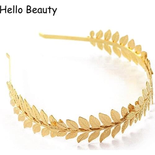 Trendy Alloy Golden Head Hoop Baroque Headband Elegant Leaf Hairband For Women Hair Accessories Girls Princess Jewelry