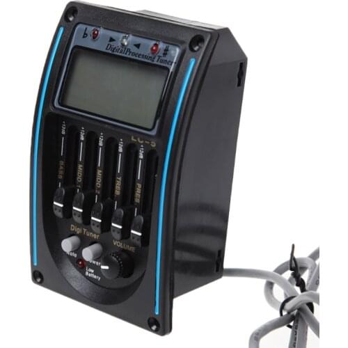 New Preamp EQ Equalizer 5 Bands Classical Acoustic Guitar Amplifier Blend Tuner Piezo Pickup LC 5