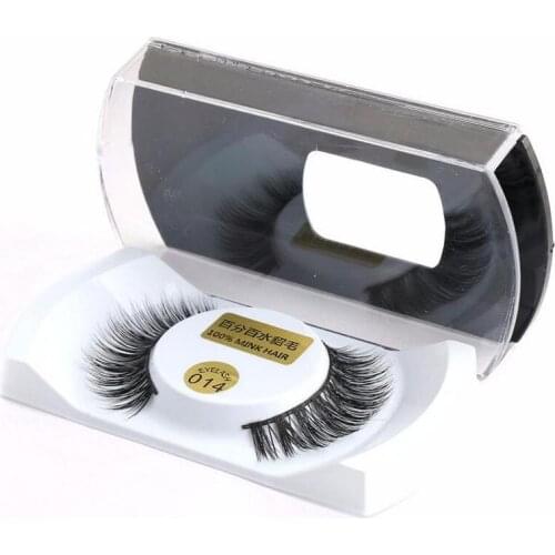 1 Pair 100% Real Mink Hair Black Natural Thick False Fake Eyelashes Women Lady Eye Lashes Makeup Extension Tools