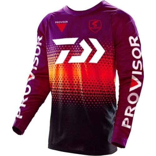 DAIWA 2021 Fishing Shirt Clothing Quick Dry Long Sleeve Breathable Fishing Shirts Anti UV Hooded Cycling Hiking Fishing Clothes