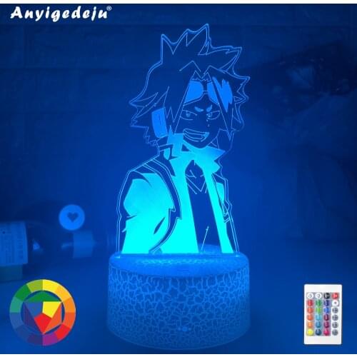 New Anime Led Lamp My Hero Academia Denki Kaminari for Bedroom Decor Birthday Gifts Manga Gadget My Hero Academia Denki 3d Light