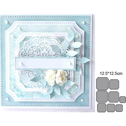 Cutting Dies Square Background Frame Metal Cutting Dies Cut Die Mold Scrapbook Paper Craft Knife Mould Blade Punch Stencils Dies