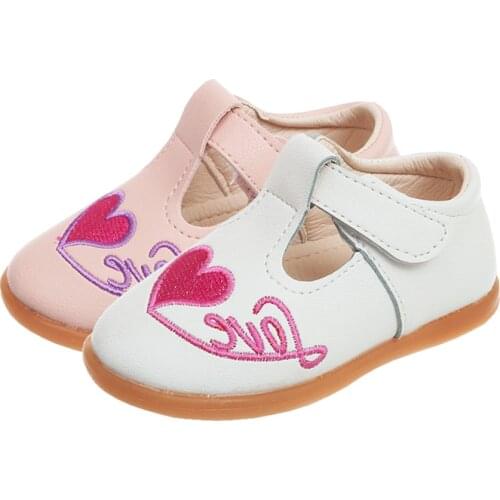 Kids Toddler Baby Little Girls Flat Leather Shoes For Childrens Girls Embroidery Princess T-Shoes New 2019 1 3 4 6 5 7 8 Years