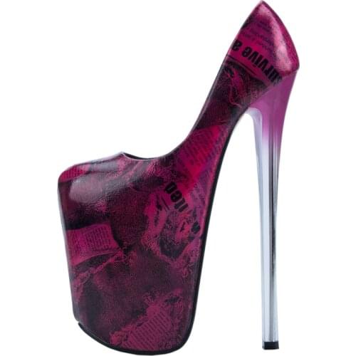 Sexy 22cm Extreme High Heels Shoes Woman Fashion Ethnic Print Platform Pumps Women Heeled Shoes Large Size Stripper Fetish Shoes