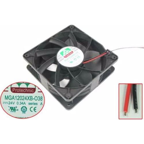 Magic MGA12024XB-O38 Server Cooling Fan DC 24V 0.34A 120x120x38mm 2-wire