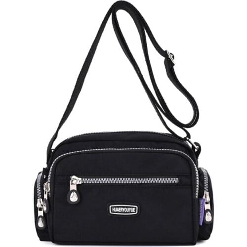 High Quality Nylon Womens Light CrossBody Bag Small Square Bag Fashion Multi Pocket Waterproof Travel Shoulder Bag for Women