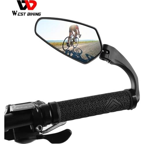 WEST BIKING Safety Bike Rear View Mirror Wide Angle MTB Road Bicycle Handlebar Mirrors 360°Adjustable Lens Cycling Accessories