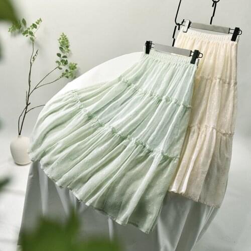 Sherhure 2020 Summer Boho Pink Stretch High Waist Women White Skirt Midi Length With Lining Faldas Jupe Femme Saia