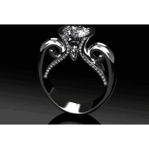 Women Ring Plating Craft Flask Shape Ring Exquisite Zircon Ring Fashion Glamour Party Personality Accessories Girlfriend Gift