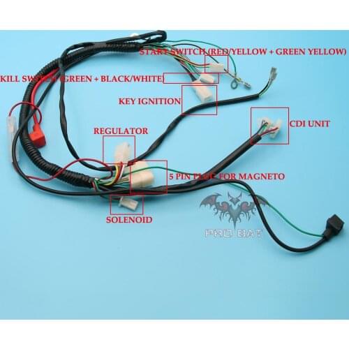 WIRE LOOM WIRING HARNESS WIRELOOM For 150cc 200cc 250cc 300cc ATV QUAD DIRT PIT BIKE BUGGY DUNE