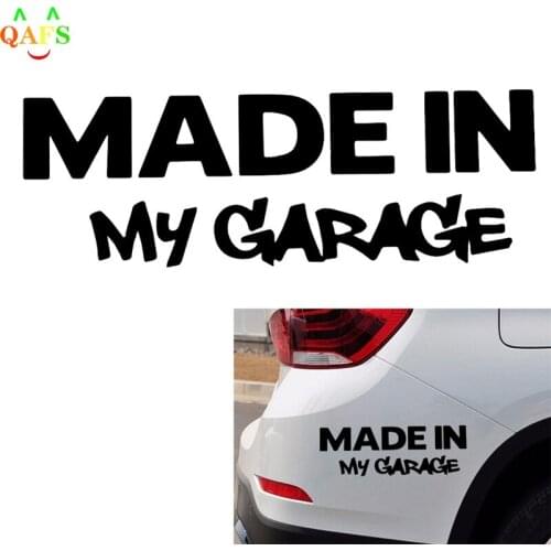 1pc Decal Car Styling Motorcycle Cool Covers 17.8*5.9CM MADE IN MY GARAGE Funny Car Styling Car Stickers Black/Silver