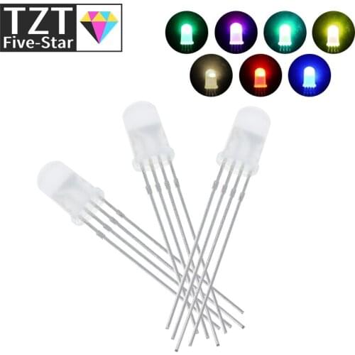 10pcs APA106 F5 5mm RGB LED Chips Integrated RGB LEDs (like WS2812B) APA106 round hat Full color LEDs