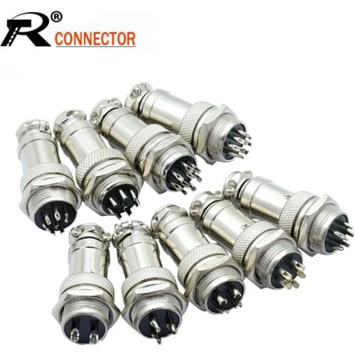 100sets/lot GX16 2/3/4/5/6/7/8/9 Pin Male & Female 16mm L70-78 Circular Aviation Socket Plug Wire Panel XLR Connector