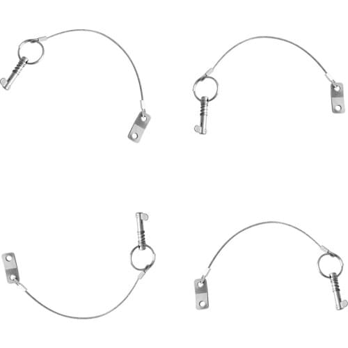 4PCS Steel Bimini Top Quick Release Pin & Lanyard for Boat Canvas Cover