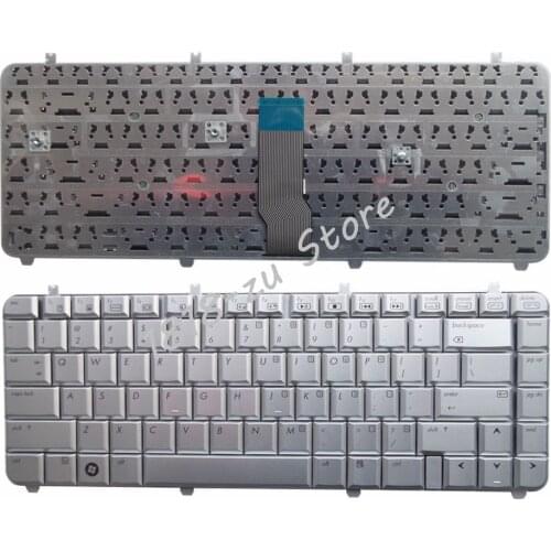 YALUZU English Laptop Keyboard for HP Pavilion DV5-1000 DV5-1100 DV5-1200 DV5-1218 1219 1218TX 1219TX AEQT6700210 QT6A Silver US