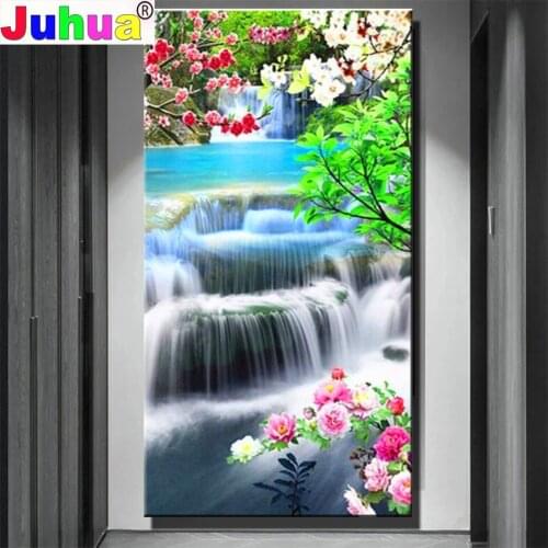 Large 5D Diamond Painting,Landscape ,full,square,round diamond embroidery Sale mosaic diamond diy,Top Gift,waterfall