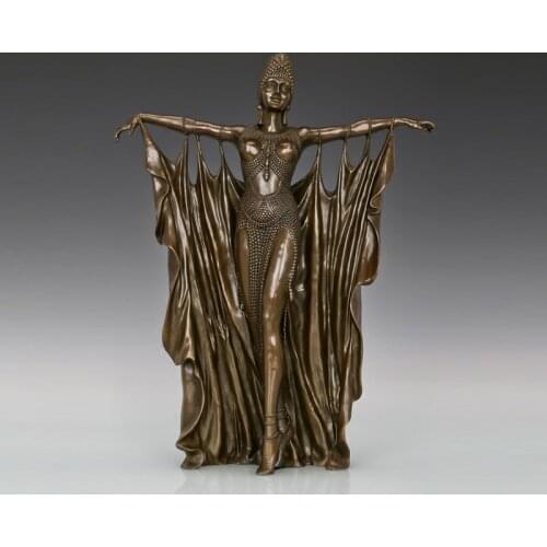 Large Classical Woman Dance Bronze Statue Sculpture Art Marble Base Classy Decoration for Home Office